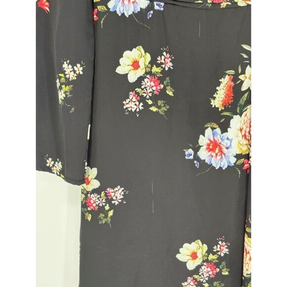 FLAWED GEM – Mac Duggal Long Sleeve Boat Neck Floral Maxi Gown in Black – Size 2 - Picture 8 of 11